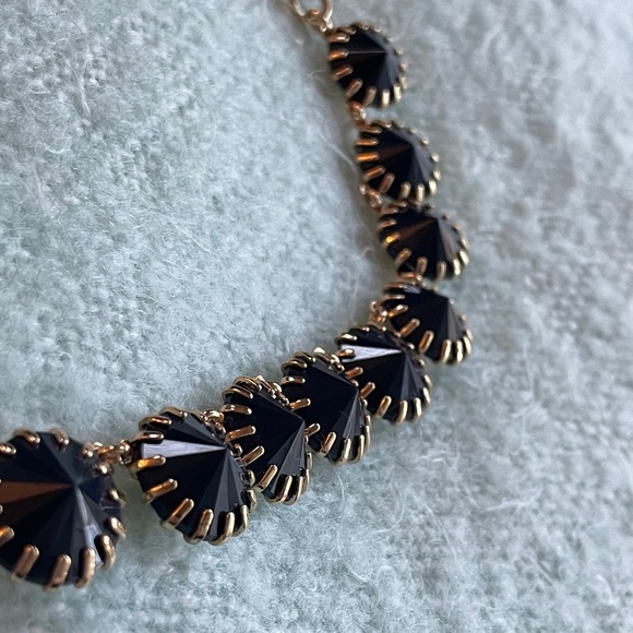 J. Crew Gold and Navy Blue Statement Necklace, Choker Jewel Business Casual - Picture 2 of 7